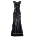 Kate Kasin Sequined Cap Sleeve V-Back Ball Gown Evening Prom Dress 7 Size US 4~16 KK001055-1